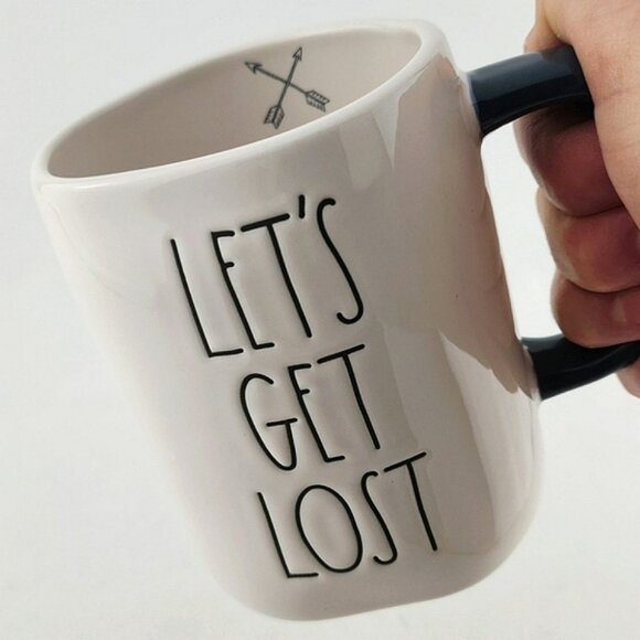 ⭐️2/ $50⭐️ Rae Dunn LET'S GET  LOST Artisan White Coffee Tea Mug Large Letters - Picture 7 of 11